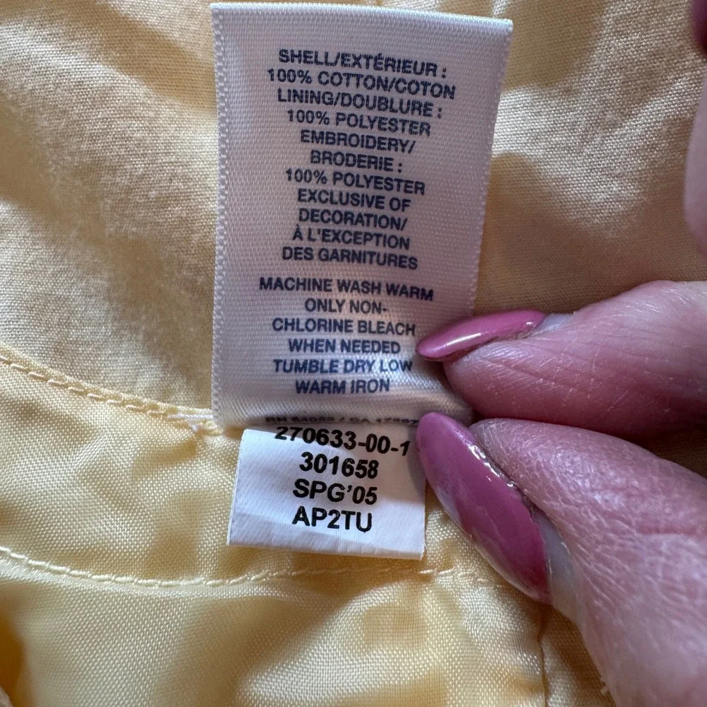 Vtg Old Navy Toddler Girl Floral Applique Dress 3T Yellow Sleeveless Cottagecore